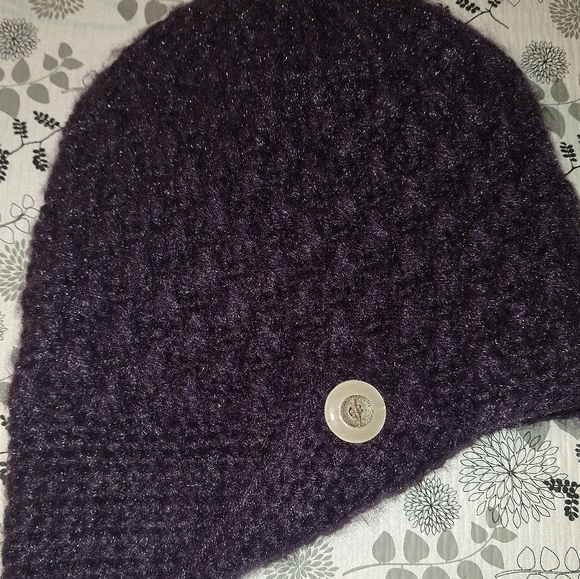 Handmade Purple Winter Hat one size - Picture 1 of 8